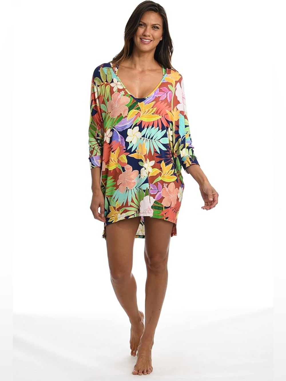 Citrus Women's Standard Tunic Swimsuit Cover Up NWT XS Multi in the Tropics